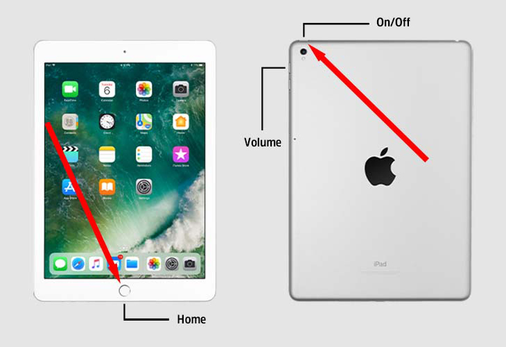 Cách khởi động lại iPad có nút Home